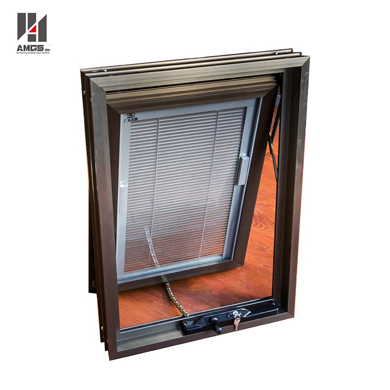 Commercial Aluminium Glazing Blinds Awning With Hand-Cranked Window