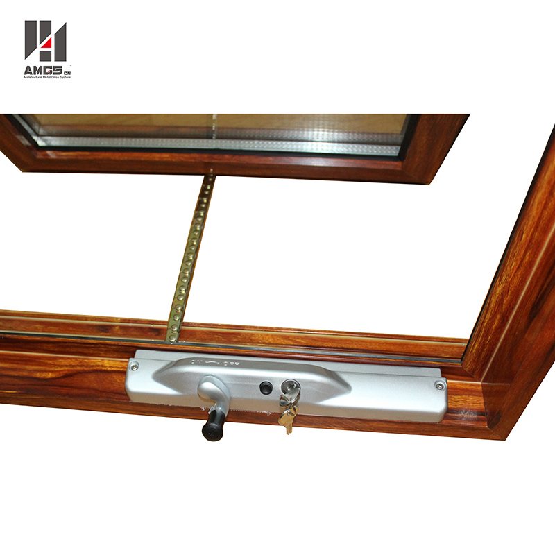 AMGS Australian Standard Woodgrain Color Aluminium Window Awning With Double Glass Aluminum Awning Windows image26