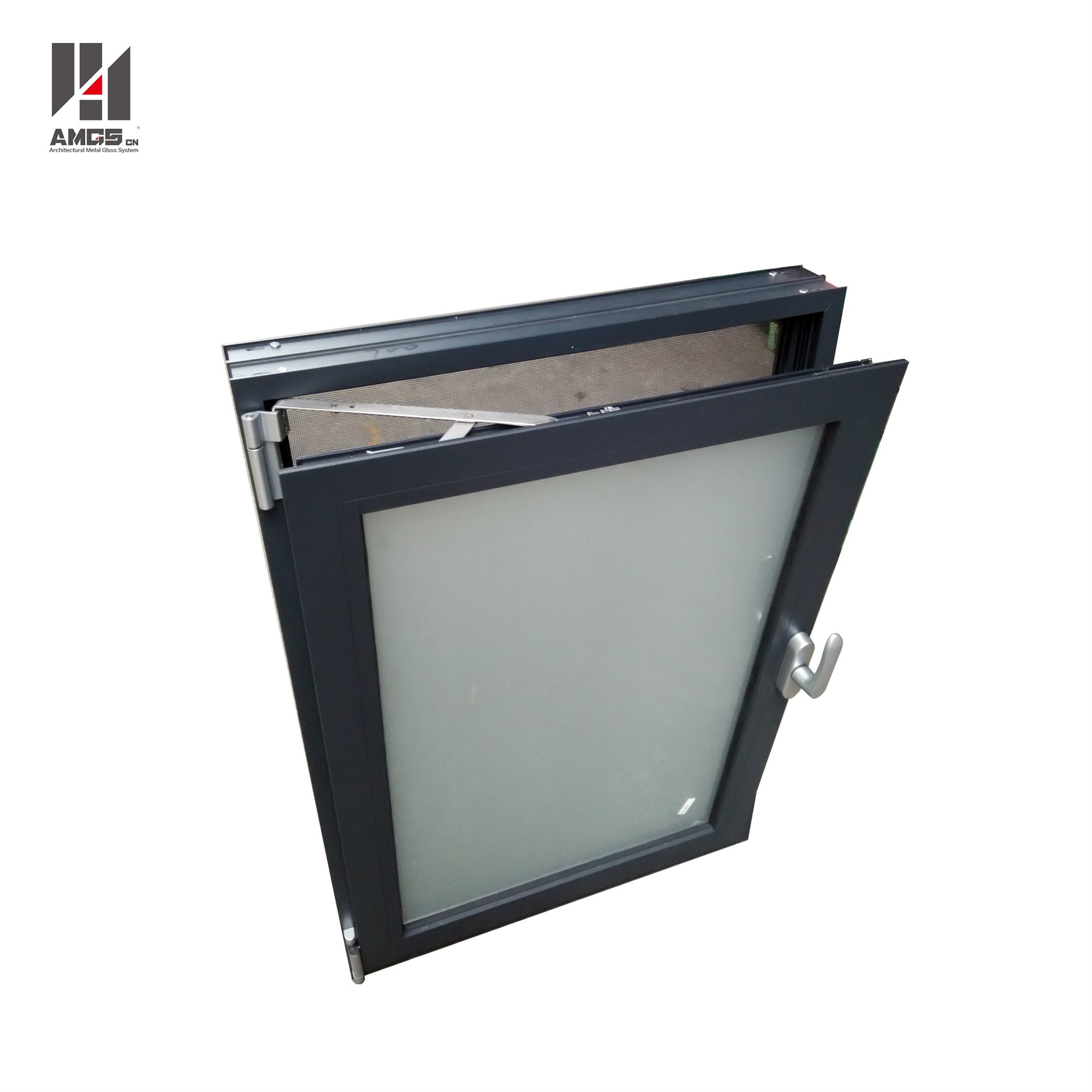 Aluminum Tilt-Turn Window With Double Glazing Glass