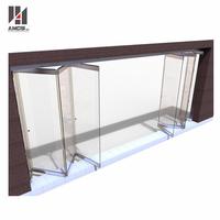 Frameless Folding Glass Doors For Commercial Shop Or Office Partition