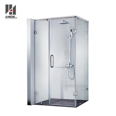 Bathroom Frameless Swing Tempered Clear Glass Shower Doors