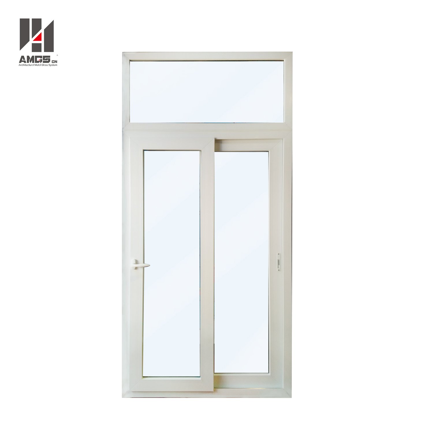 Waterproof White Pvc Sliding Door With Double Tempered Glass For Balcony