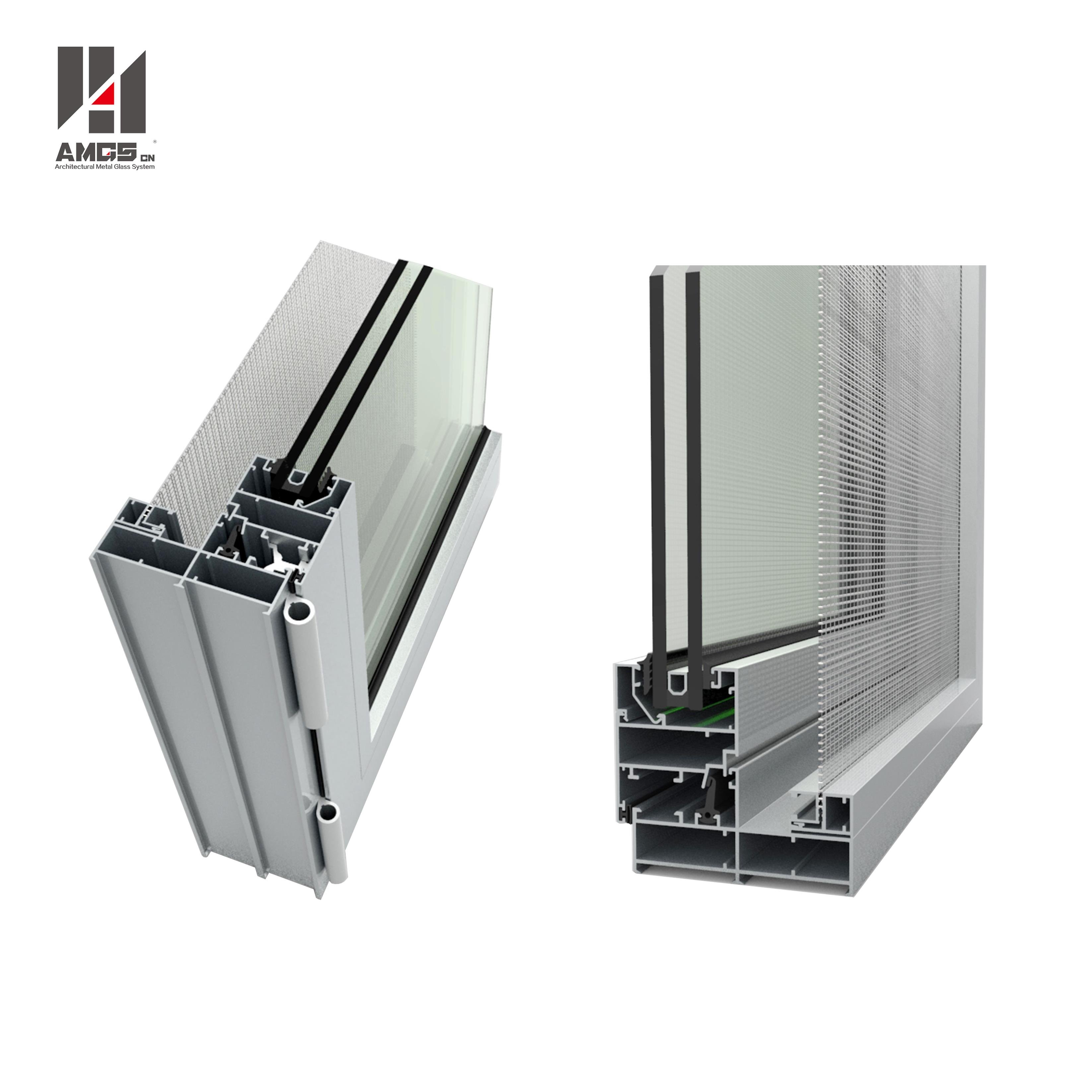 AMGS French Style Swing Aluminum Tilt&Turn Window With Double Glazing Glass Aluminum Tilt-turn Windows image1