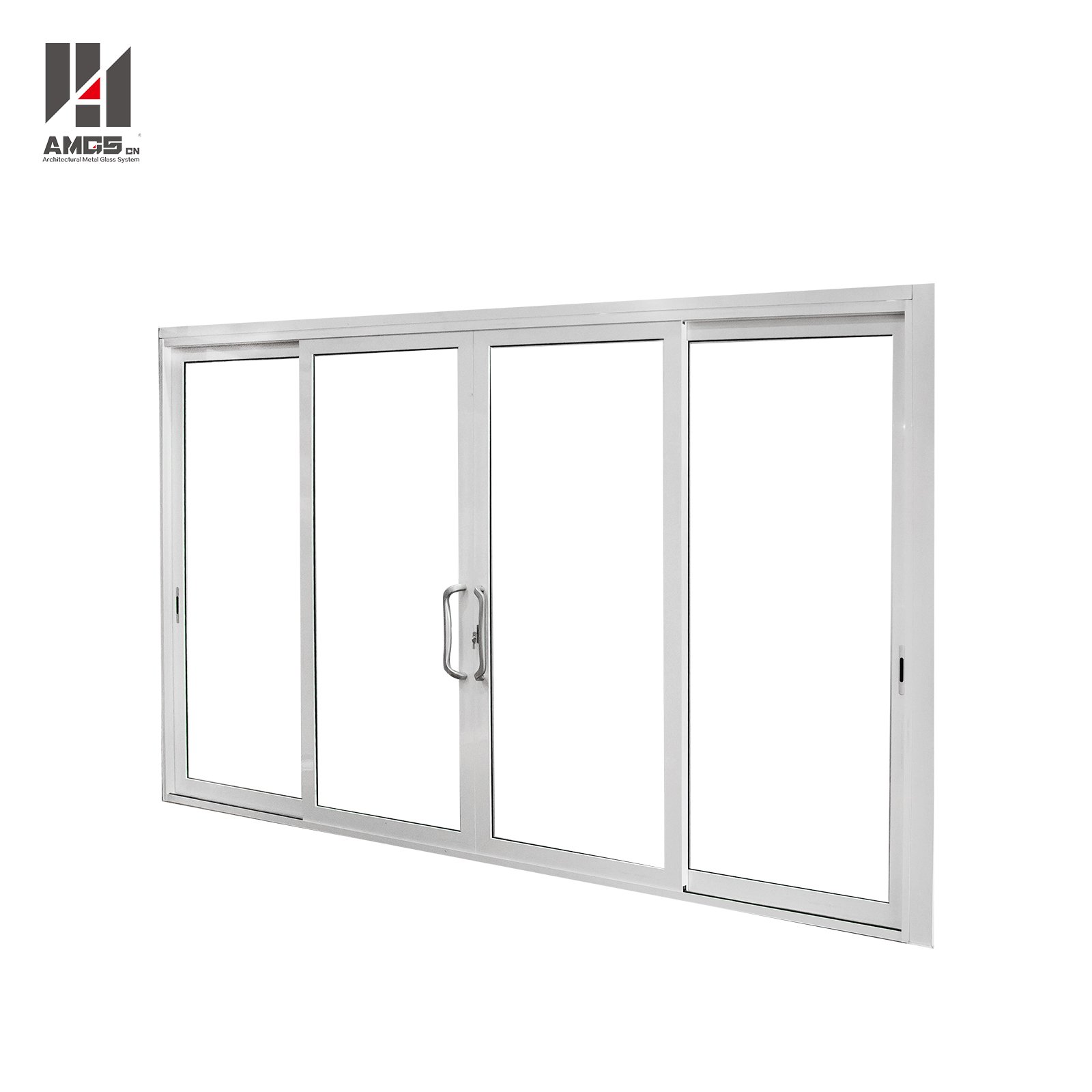 AMGS White Aluminium Sliding Door With Single Or Double Glazing Aluminum Sliding Doors image5