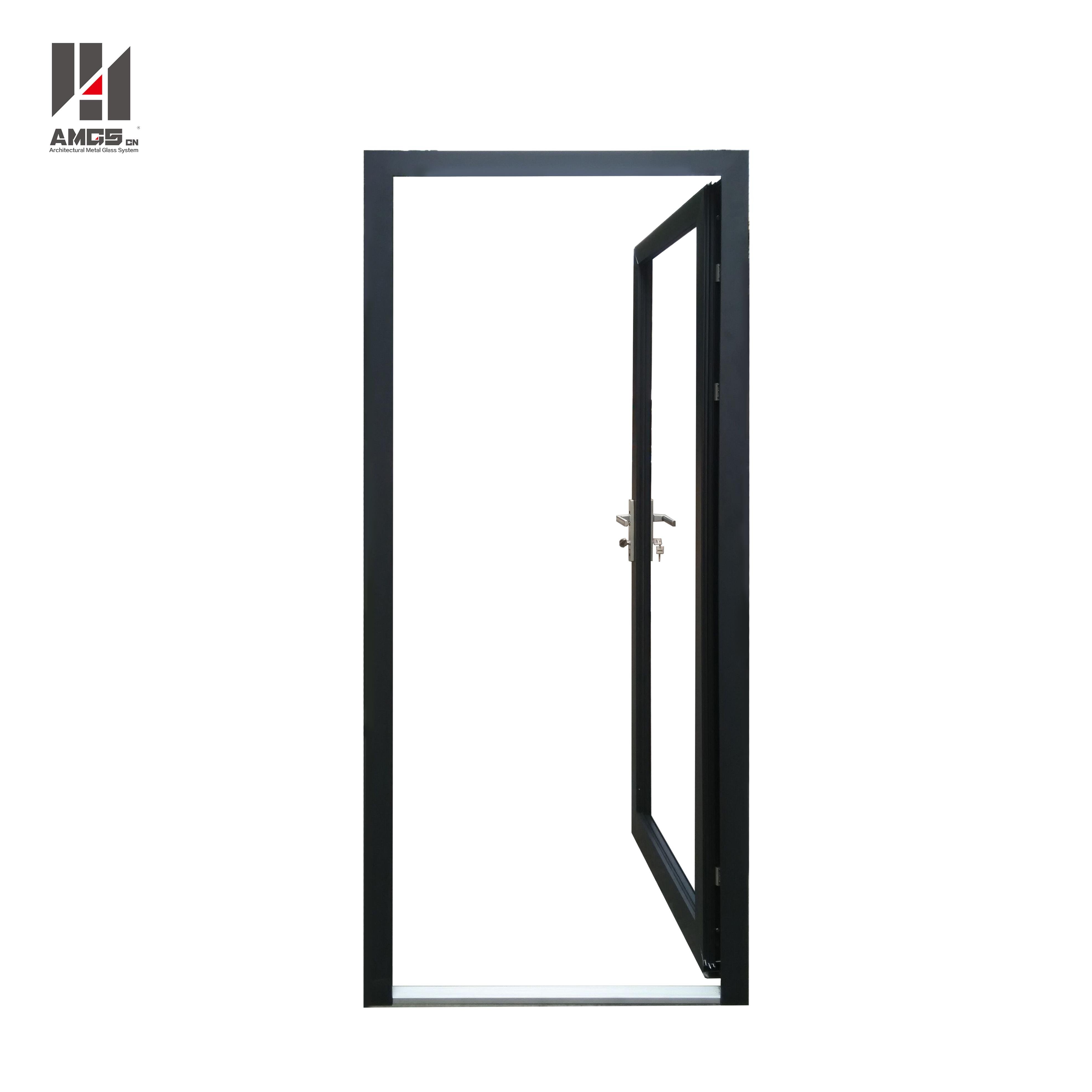Exterior Aluminum Glass Storefront Door Sealed Waterproof Side